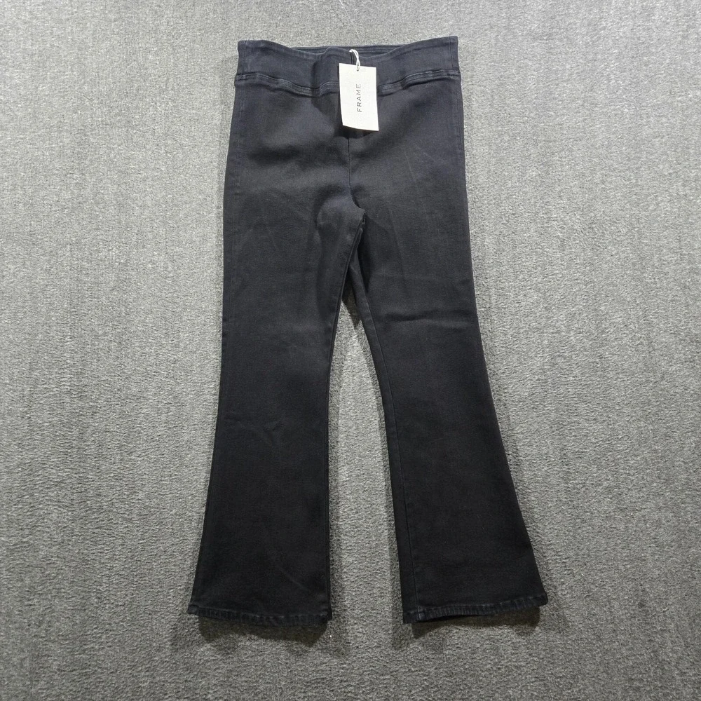 FRAME The Jetset Crop‎ Mini Boot Black Kick Boot Jeans Sz 2 30x26